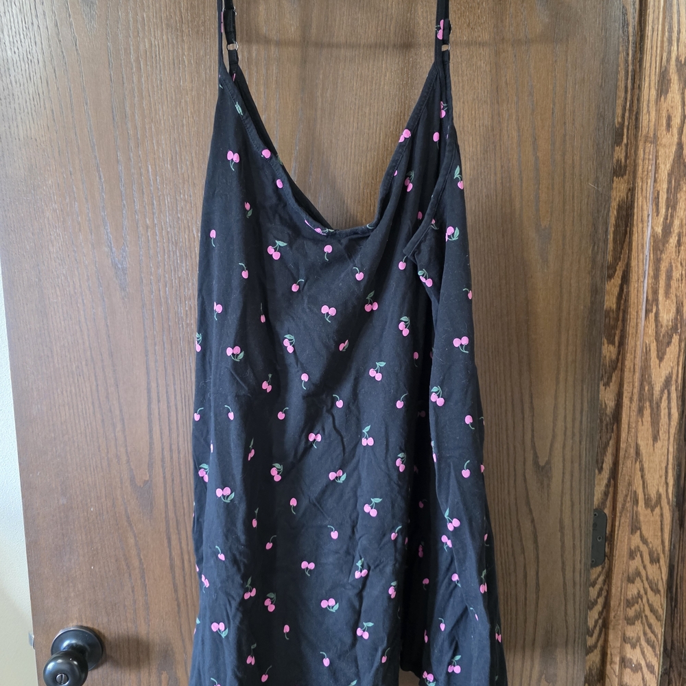 Torrid Black Dress with Pink Cherry Pattern